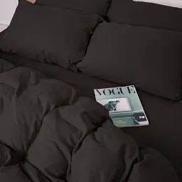 Комплект постільної білизни MirSon Фланель 002 Black 200х220 см чорний (2200009648267) - мініатюра 12