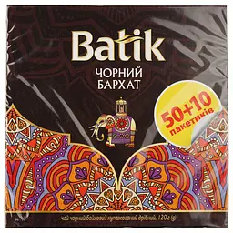 Чай черный Batik Черный бархат купажированный 120 г (60 шт. х 2 г)