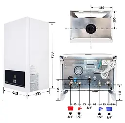 Котел газовий Airfel DigiFEL Premix 23 кВт, двоконтурний, конденсаційний, навісний, з двома теплообмінниками A2CPX023DARU - мініатюра 12