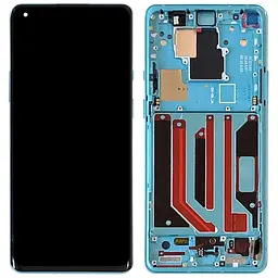 Дисплей OnePlus 8 Pro чорний, Amoled, PRC переклеєне скло, з рамкою зеленого кольору, Glacial Green
