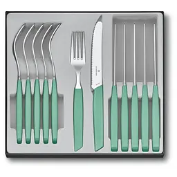 Набор столовых приборов Victorinox Swiss Modern Table Set 12 шт Tomato Mint (6.9096.11W41.12)