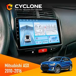 Штатна магнітола Mitsubishi ASX 2010-2016 Cyclone C10-012 4x64, DSP, 4G Cyclone (НФ-00007737)