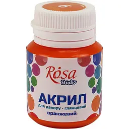 Акрил для декору Rosa Studio 20мл глянцевий помаранчевий 21006/2677 - мініатюра 1