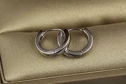 Сережки Xuping Jewelry гладкі кільця 1.2 см сріблясті