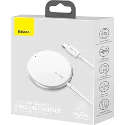 Бездротовий зарядний пристрій Baseus Simple Xiaomini Magnetic Wireless Charger For IP12 with Type-C Cable WXJK-F02 White - мініатюра 9