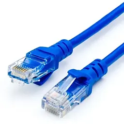Патч-корд Atcom литий, UTP, RJ45, Cat.5e, 1m, синій (9160)