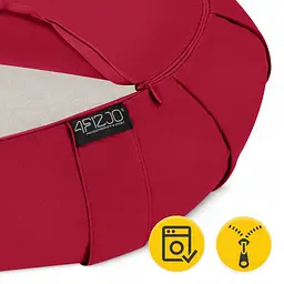 Подушка для йоги та медитації 4FIZJO Zafu напівкругла 40 x 30 x 12 см Red (P-5907739315496) - мініатюра 4