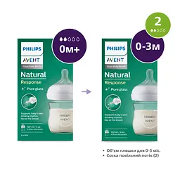 Скляна пляшечка для годування Philips AVENT Natural Природний потік 120 мл (SCY930/01) - мініатюра 8