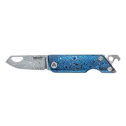 Ніж складаний кишеньковий SRM 6435-TL, (4.1 см) Damascus / Titanium блакитний - мініатюра 6