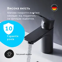 Змішувач для умивальника Am.Pm X-Joy black F85A02122 Чорний матовий - мініатюра 3