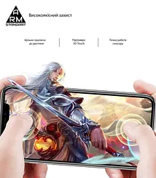Захисне скло для TECNO Camon 16/16 SE, Full Glue, 2.5D, на весь екран, глянцеве, загартоване 9H, повне проклеювання по всій поверхні, з чорною рамкою, протиударне, ArmorStandart (ARM58471) - мініатюра 3