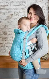 Ерго рюкзак регульований від народження 0 - 18 місяців "Adapt" Coolbabka Бірюзовий Feathers - мініатюра 9