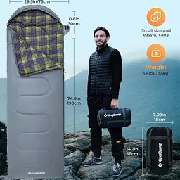 Спальний мішок KingCamp Sevan 250 Grey (2248.65.62) [169547] - мініатюра 8