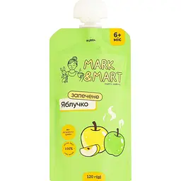 Пюре фруктове Mark&Mart Запечене яблучко без цукру для дітей гомогенізоване стерилізоване 120 г