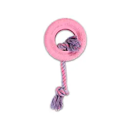 Іграшка для собак Misoko&Co Кільце з мотузкою pink 30.5x13.5 см