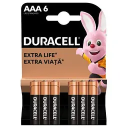 Батарейка Duracell AAA лужні 6 шт. в упаковці (5000394107472 / 81483511) - мініатюра 2
