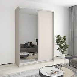 Шафа-купе дводверна MebelStar Комбо AL ДСП/Дзеркало 170x45x240 см Кашемір (MBS-4110)