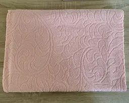 Простирадло махрове жакардове Parisa Home 200х220 щільність 400 г/м2 персикове - мініатюра 2
