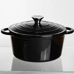 Каструля чавунна емальована 4 л, чорний Yongkang HP-FLG-1 BLACK