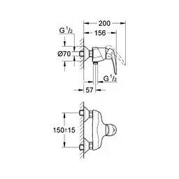 Змішувач для душу Grohe EuroDisc 33569001 Хром - мініатюра 2