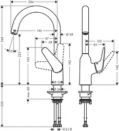 Змішувач Hansgrohe M421-H220 для кухні 71802000 Хром - мініатюра 4