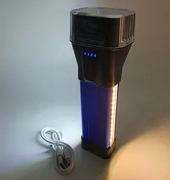 Ліхтар LED лампа 5w+COB+SMD акумуляторний ліхтарик з двома бічними панелями прожектор Bailong СВ-888 - мініатюра 4