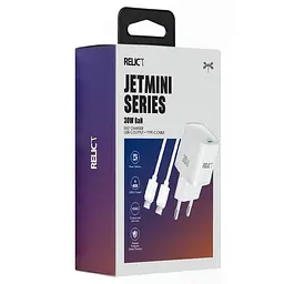 Зарядний пристрій Relict JetMini GaN 30W/1 USB-C+ Type-C cable White