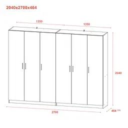 Шафа для одягу комплект Промо Сірий 3+3 ДСП 270х48х204 (80737768) - мініатюра 7