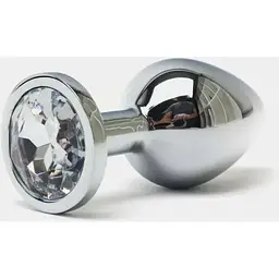 Сталева анальна пробка Buttplug з кристалом 6,4x2,3 см Сріблястий