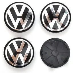 Ковпачки на литі диски Volkswagen 69/65 мм Чорні 1 шт - мініатюра 2