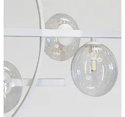 Біла дизайнерська LED-люстра Artlight 1003/10WH з 10 скляними кулями і кільцем, що світиться. - мініатюра 4