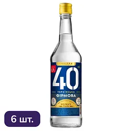 Упаковка горілки Hlibny Dar Українська Фірмова 40% 4.2 л (0.7 л x 6 шт.)