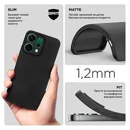 Чехол-накладка для смартфона OPPO Reno14 5G, противоударный, силиконовый, термополиуретановый (ТПУ), с защитой камеры и корпуса, черный, защита всего корпуса, ArmorStandart (ARM87160) - мініатюра 3