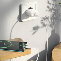 Адаптер Мережевий HOCO Victorious single port charger N24 1Type-C 20W білий - мініатюра 3
