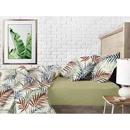 Дитяча постільна білизна в ліжечко BEIGE FOLIAGE CS2, бежевий (FoliageColorMilk_Olive_140) - мініатюра 3