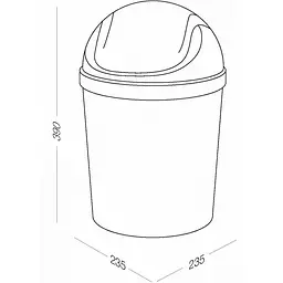 Відро для сміття MBM My Home з кришкою 9 л сіре (BIN-10 9L GRAY) - мініатюра 5