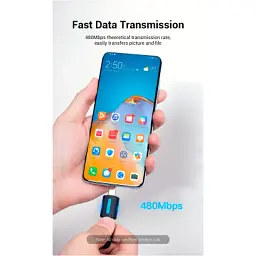Перехідник OTG USB 2.0 AF to USB-C Vention (CDTB0) - мініатюра 8