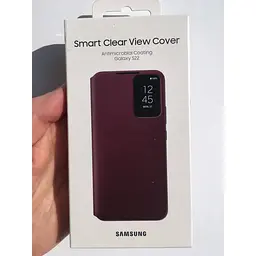 Оригінальний чохол-книжка Samsung Smart Clear View Cover для Galaxy S22 Ultra (S908) Burgundy EF-ZS908CEEGRU duplication - мініатюра 2