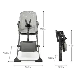 Стільчик для годування Kinderkraft Foldee Spotty Grey (KHFOLD00GRY000N) - мініатюра 8