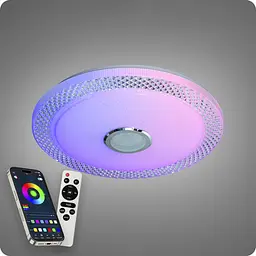Люстра світлодіодна 517 Dlight RGB з пультом і колонкою 80Вт Білий (02158) - мініатюра 3