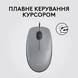 Миша M110 Silent-MID GRAY-USB-AKOYA Logitech teh0022045 - мініатюра 5