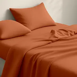 Простирадло Cosas на резинці фланель 100х200 amber, теракотовий (Flannel_29Amber_100x200x20) - мініатюра 5