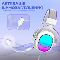 Ігрові навушники Fifine H16 RGB 7.1 White [161114] - мініатюра 9