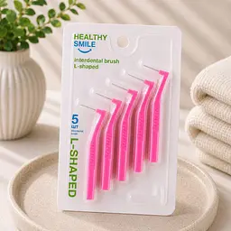 Міжзубні йоржики Healthy Smile ISO 0, PHD 0.6 мм, кутові, рожеві, 5 шт, для щоденного використання та брекетів