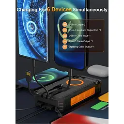 Портативний зарядний пристрій 46800 mAh 6 портів для заряджання USB-C швидка зарядка для телефону - мініатюра 3
