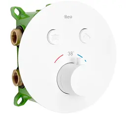 Душова система прихованного монтажу Rea Lungo Miler + Box White Matt 3 термостатом REA-P6614, Білий матовий - мініатюра 2