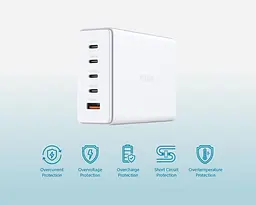 Зарядний пристрій мережевий D-Link DCF-241 240Вт GaN 4хUSB-С, 1xUSB-A, білий - мініатюра 6