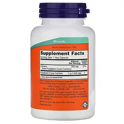 Кораловий кальцій Now Foods Coral Calcium 1000 мг 100 вегетаріанських капсул - мініатюра 2
