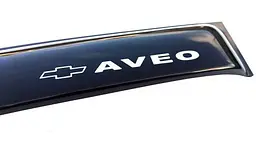 Дефлектори вікон вітровики Chevrolet Aveo T200 2002-2006 Седан Скотч 3M Voron Glass - мініатюра 6