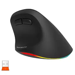 Мишка Meetion BTM010R RGB Bluetooth/Wireless Black (MT-BTM010R-A) - мініатюра 2